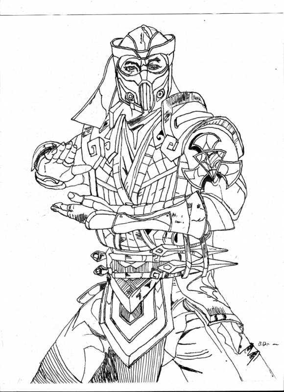 Нарисовать рисунок дракона Mortal Kombat 9