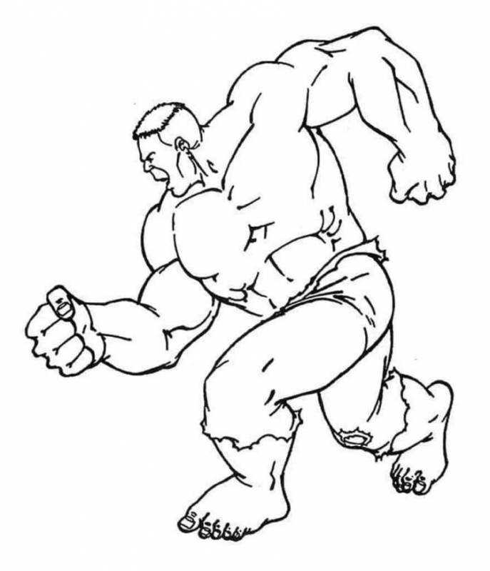 Халк раскраска