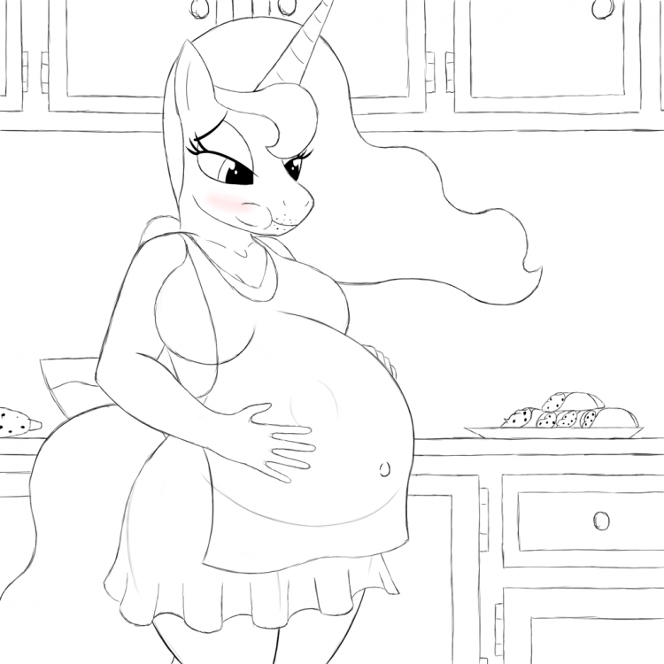 Силуэт беременной карандашом