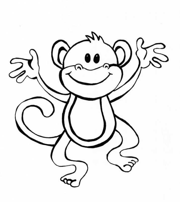 Шимпанзе раскраска