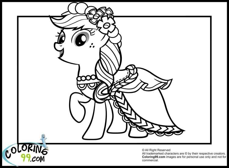 Раскраски для девочек пони эпл Джек