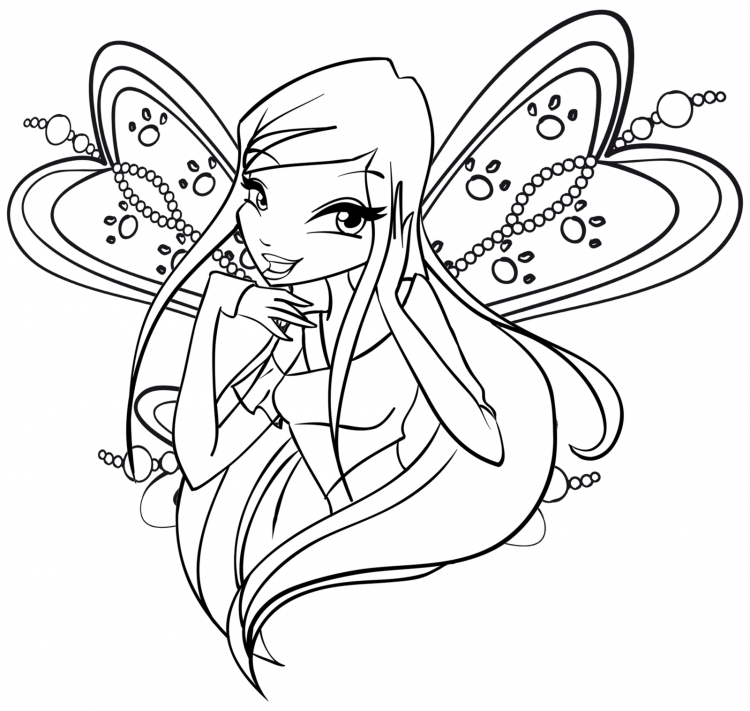 Раскраска Винкс Флора Беливикс