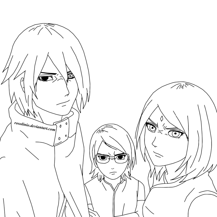 Раскраски Наруто Сарада