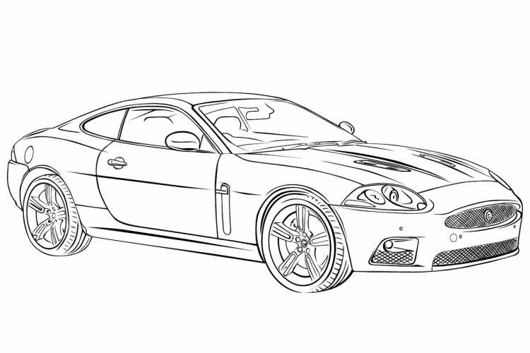 Раскраски йегуар машина