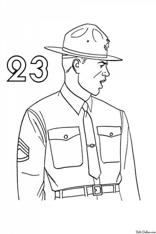 Рисунок полицейский сидит