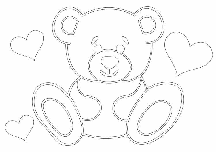 Мишка с сердечком рисунок