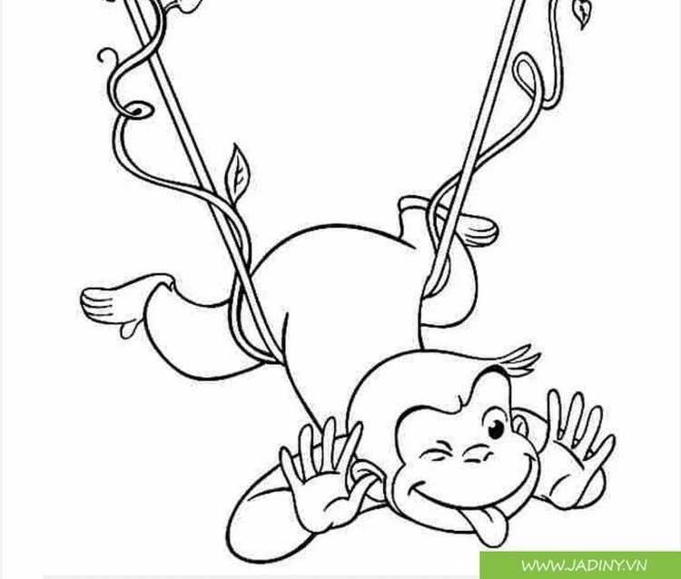 Раскраска обезьянка на Пальме