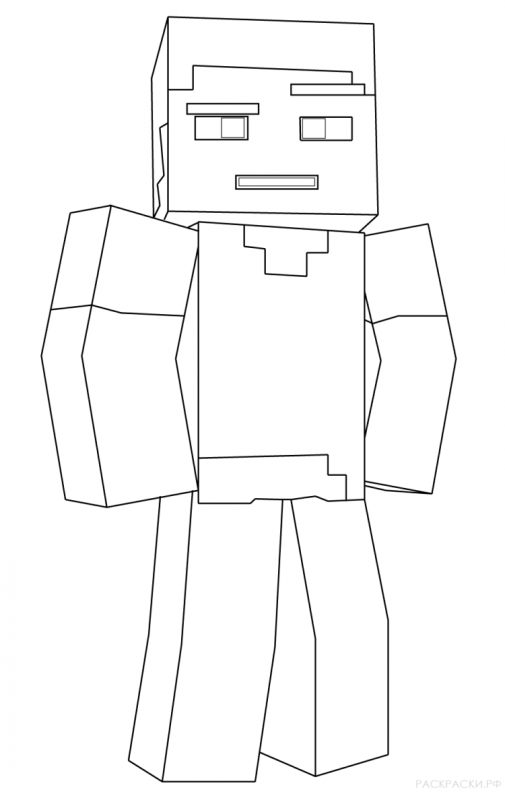 Раскраска лего майнкрафт Стив
