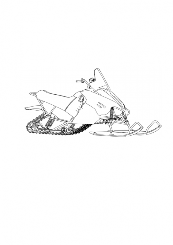 Раскраска спортивного снегохода