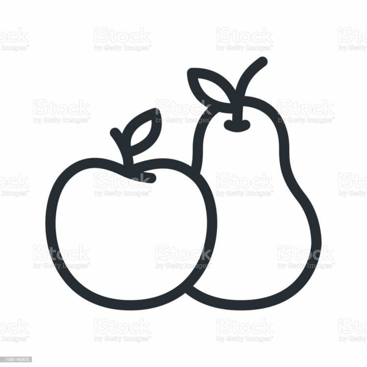 Раскраска яблоки и груши для детей