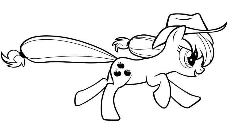 Эпплджек пони раскраска