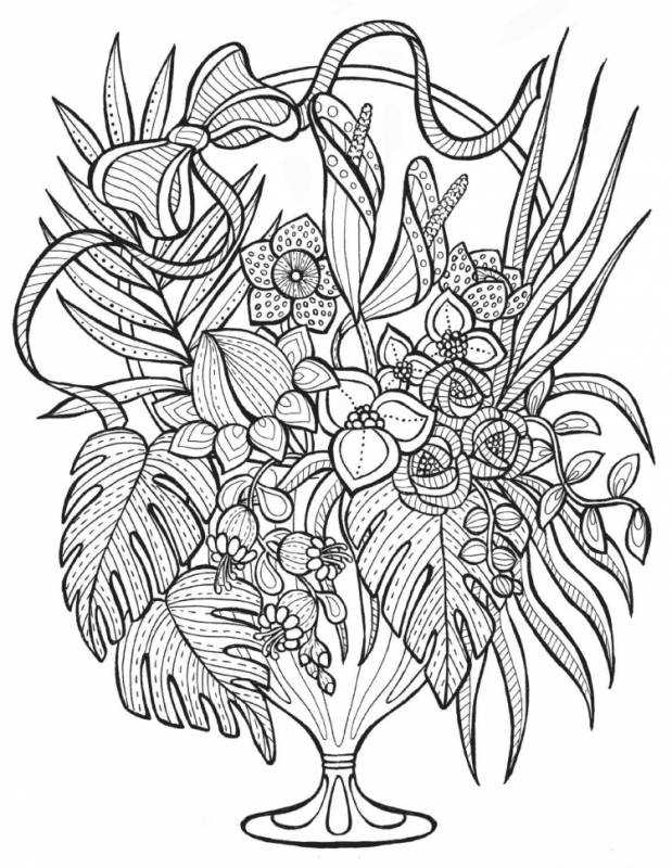 Раскраска антистресс "цветы"