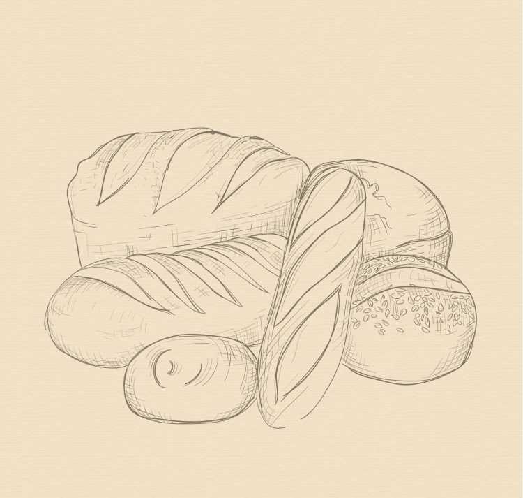 Зарисовки хлебобулочных изделий