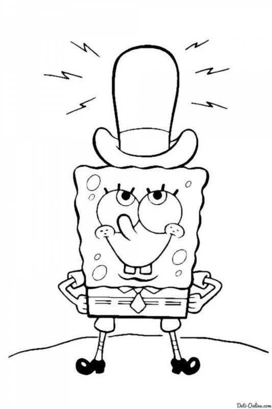 Раскраски из мультика Спанч Боб квадратные штаны