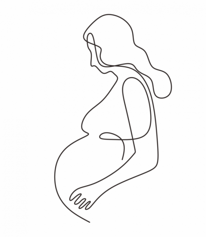 Беременная девушка контур