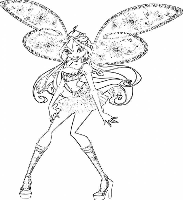 Раскраска Винкс Муза Беливикс