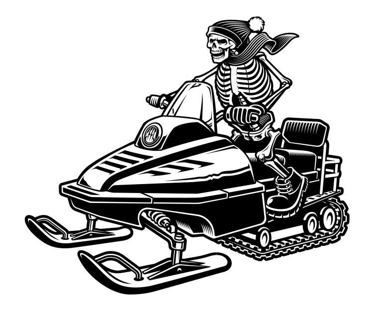 Дед Мороз на снегоходе