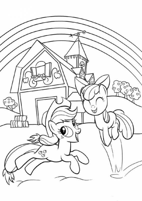 Раскраска пони Эппл Блум