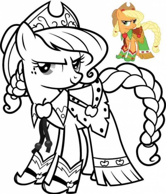 Эпплджек пони раскраска