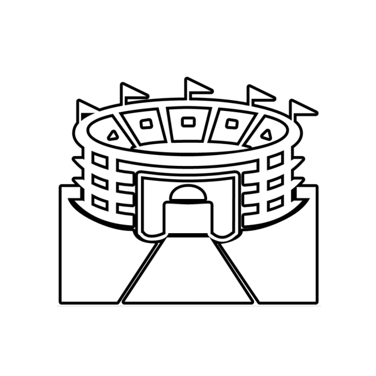 Раскраска стадион для детей