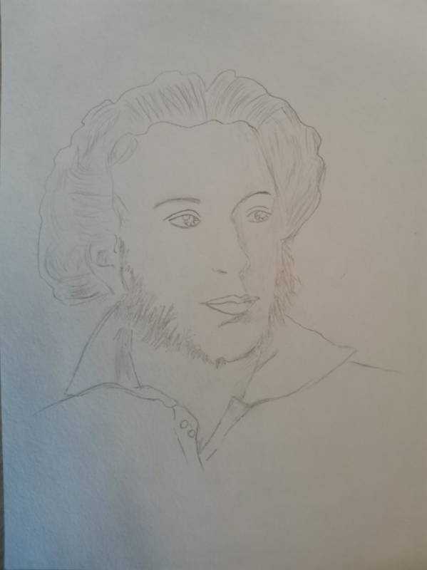 Профиль Пушкина автопортрет