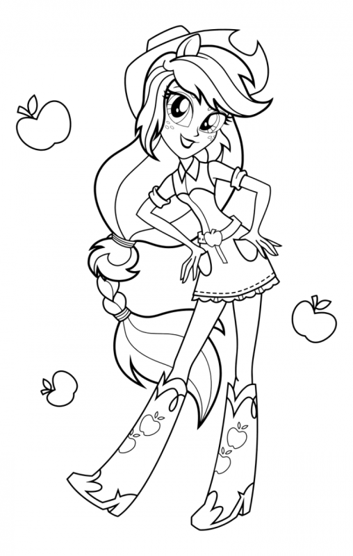 Раскраска Эквестрия герлз эпл Джек