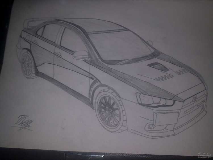 Mitsubishi Lancer Evolution x карандаш