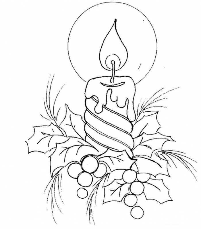 Свеча раскраска для детей