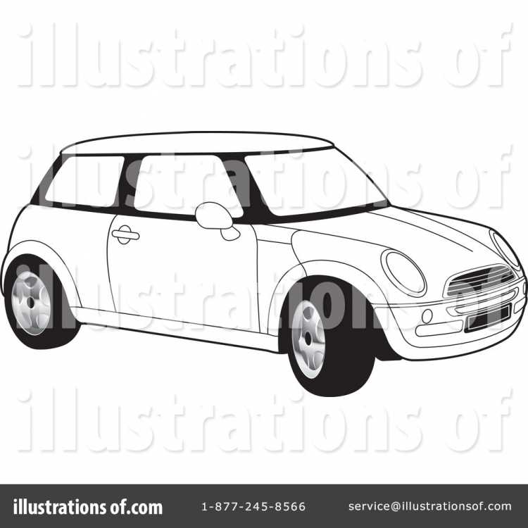 Раскраска мини Купер автомобиль сбоку для детей