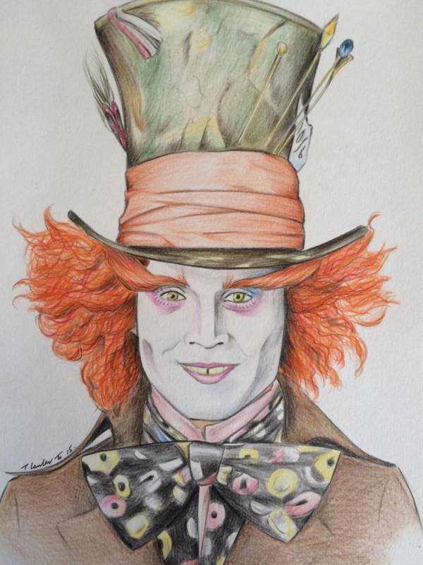 Раскраска Шляпника из Алисы в стране чудес