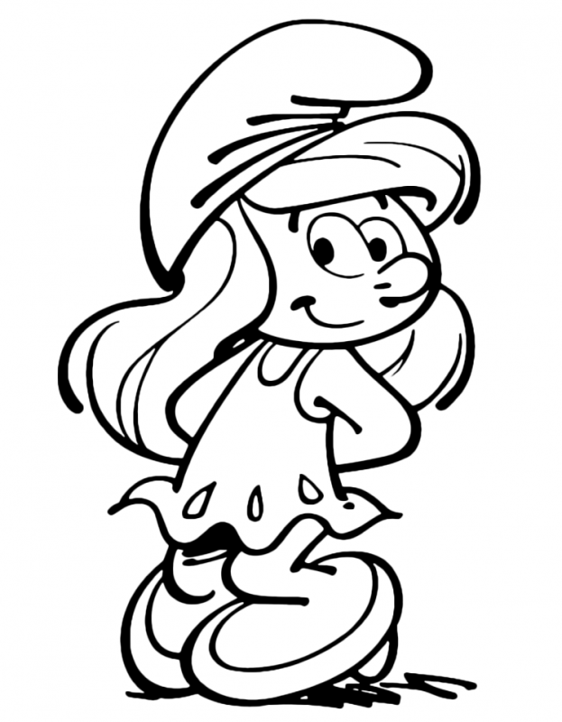 Смурфик танцует раскраска