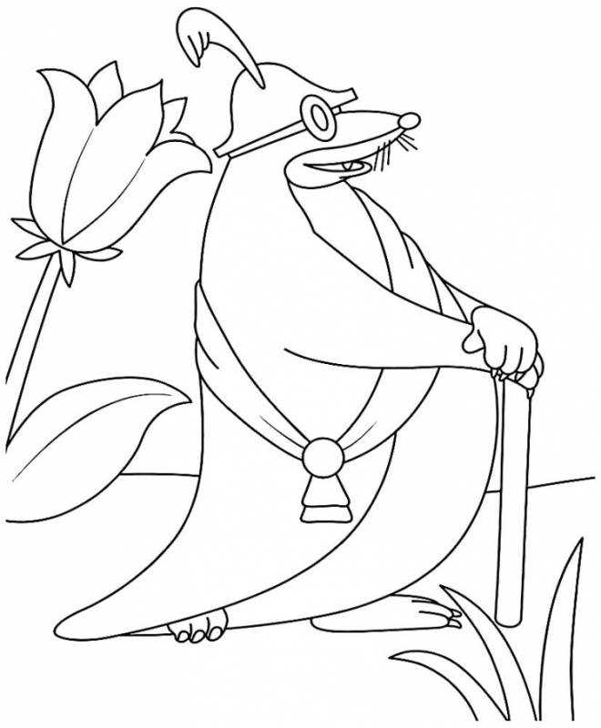 Дюймовочка и Майский Жук раскраска