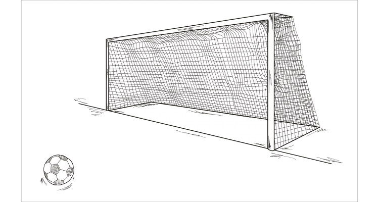 Футбольные ворота карандашом