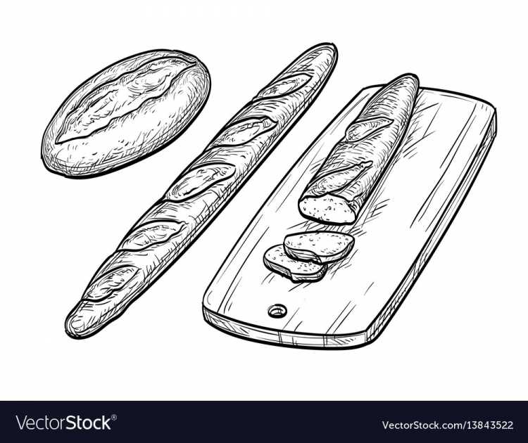 Раскраска французский багет