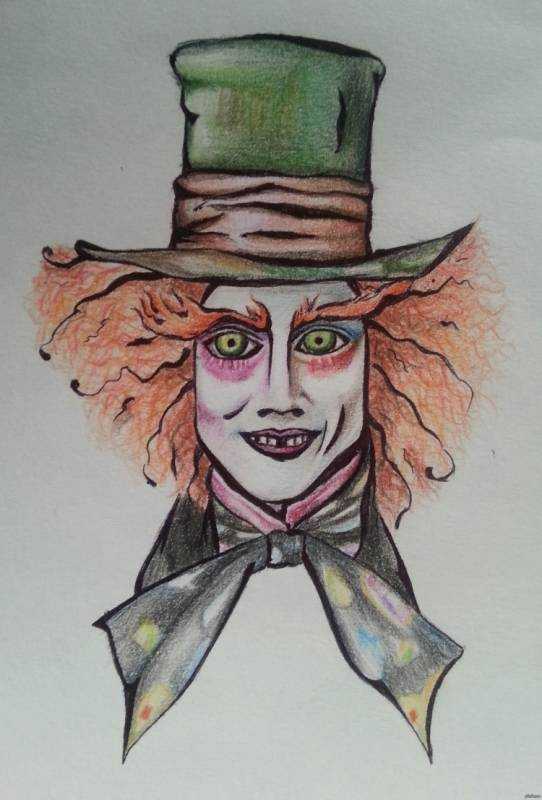 Шляпочник Джонни Депп рисунок