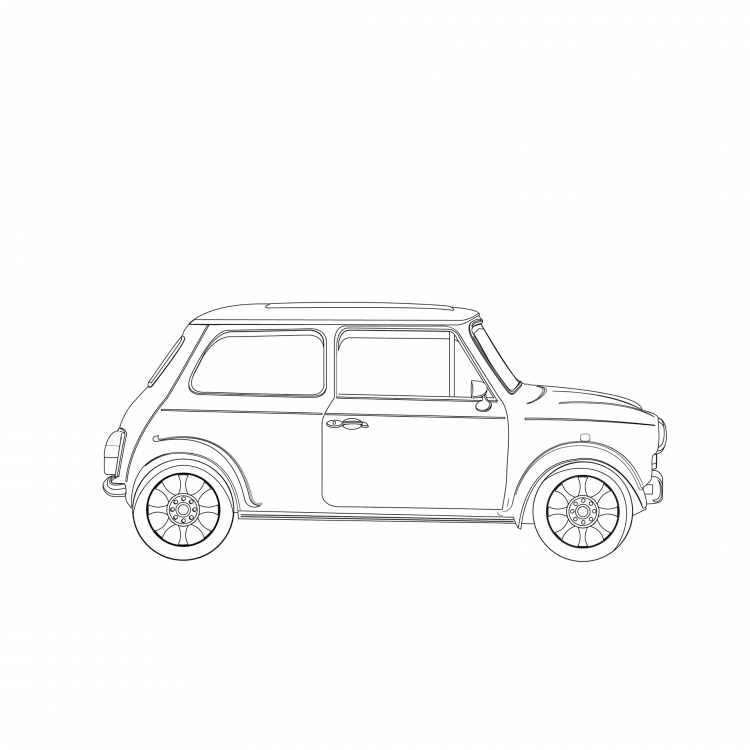 Мини Купер раскраска