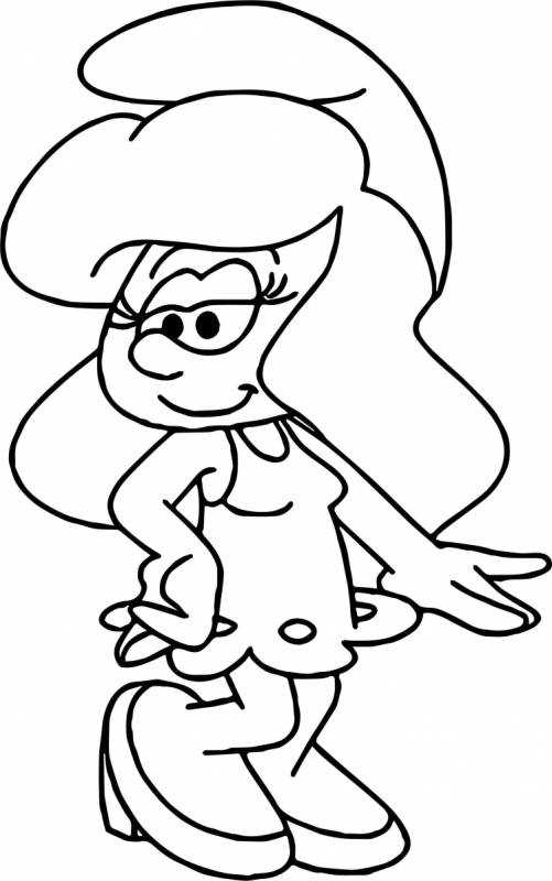 Смурфики трафарет