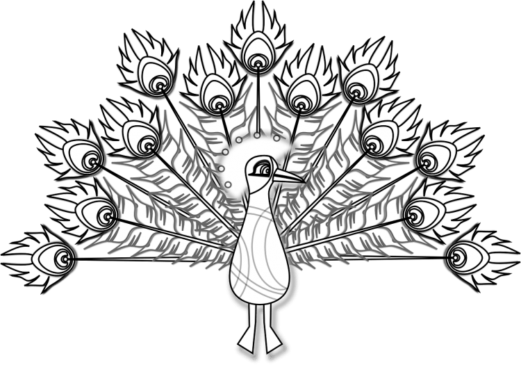 Павлин раскраска для детей