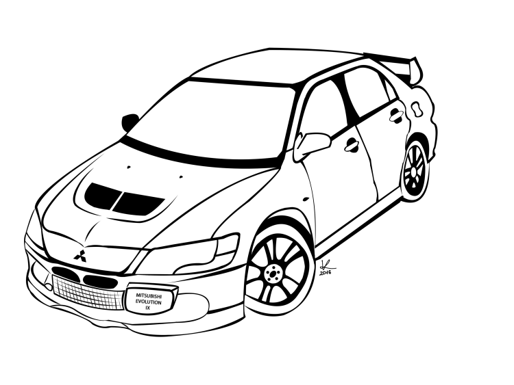 Mitsubishi Lancer Evolution x раскраска