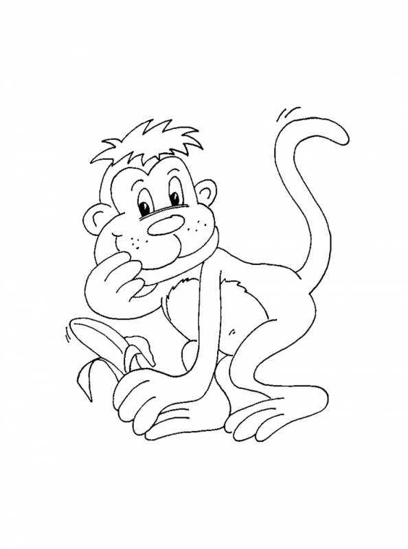 Обезьяна раскраска