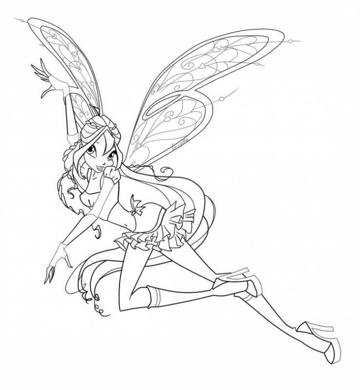 Раскраска Винкс Блум Беливикс