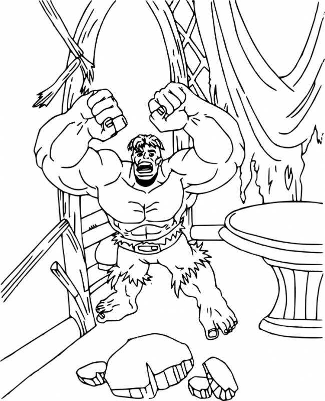 Халк для детей черно-белая