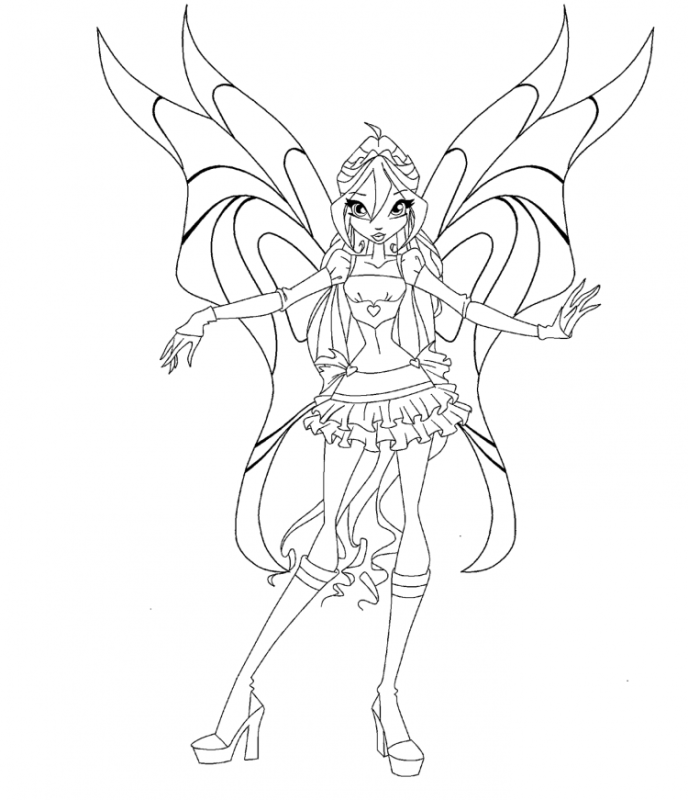 Раскраска Винкс Стелла Беливикс