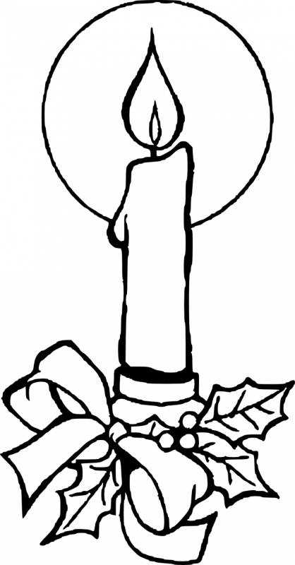 Горящая свеча контур