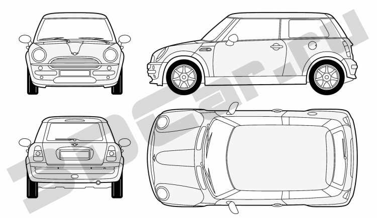 Мини Купер Кантримен рисунок