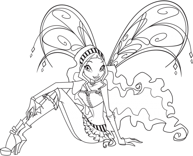 Раскраска фей Винкс вся команда