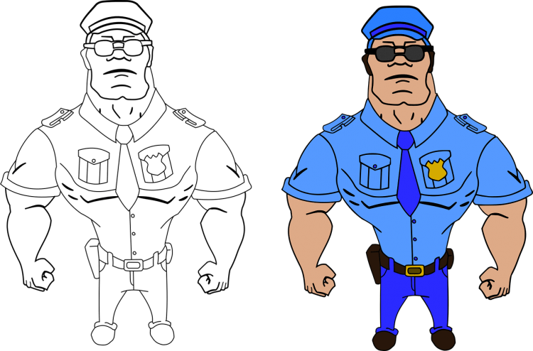 Разукрашка полицейский