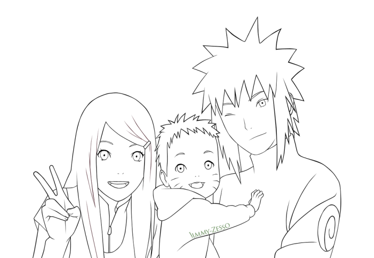 Минато и Кушина чёрно белое