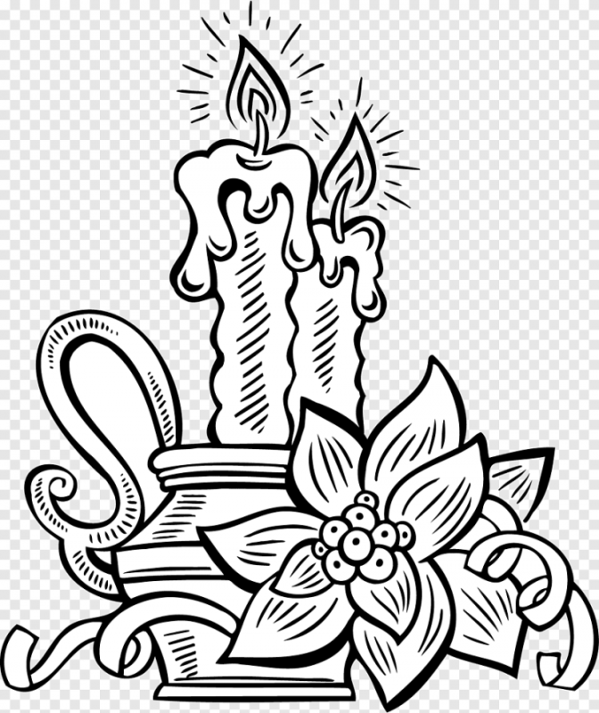 Горящая свеча раскраска