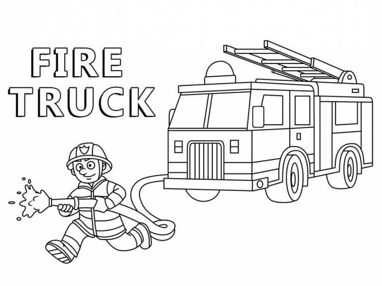 Рисование для детей пожарная машина